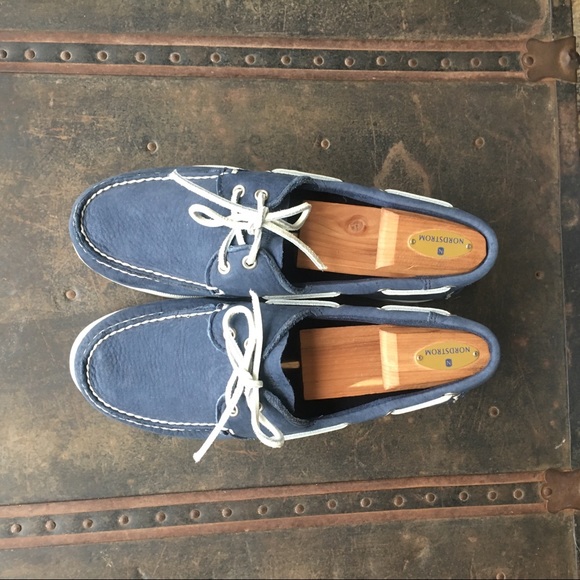 blue suede boat shoes